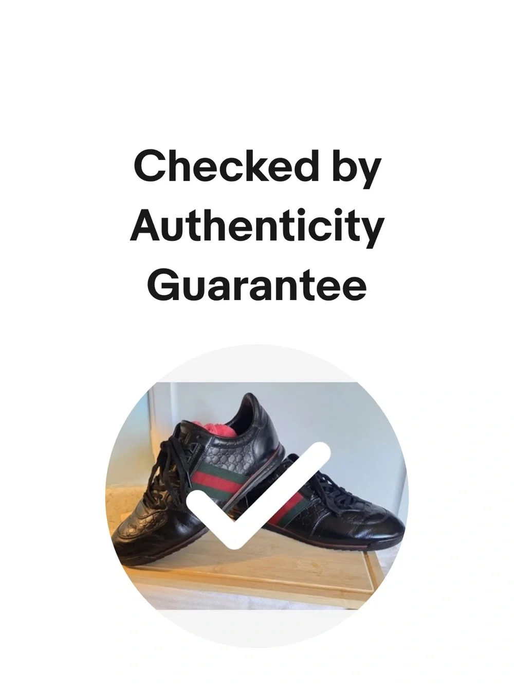 100% Authentic Gucci Men's Black Leather Sneakers with Signature Web Stripe